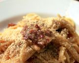 A picture of step 7 of Simple! Delicious! Authentic Pasta Carbonara.