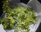 A picture of step 2 of Air Fryer Kale Chips.