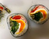 A picture of step 6 of Rainbow Roll Sushi.