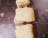A picture of step 5 of Homemade farfalle pasta in three colour.
