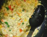 A picture of step 7 of Kiddies meal.. veg fish sauce and boiled rice.