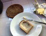 A picture of step 1 of Egg toast with a twist 🍳 🍞.