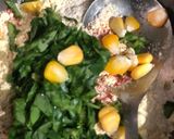 A picture of step 2 of Methi-makai pancakes.