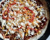 A picture of step 6 of Beef&chicken pizza.