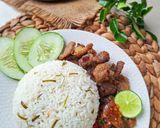 Foto langkah ke 6 dari resep Nasi Daun Jeruk Kulit Ayam Crispy.