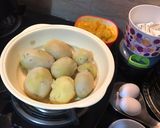 A picture of step 2 of Aloo (Potato) Bharta: 4 different types of 'Mashed Potatoes' with 'Desi Twists'.