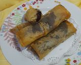 Foto langkah ke 4 dari resep Lumpia Pisang Coklat Keju.