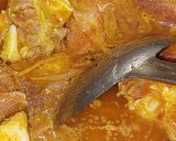A picture of step 3 of Karachi teendy gosht.