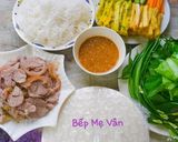 Hình bước làm 4 của món Bánh tráng cuốn bắp bò,đậu hủ,trứng và rau củ
