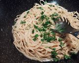 A picture of step 2 of Linguine with Lemon, Capers, and Anchovies.