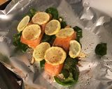 Une image de l'étape 6 de Pavés de saumon aux poivrons verts, épices et citron.