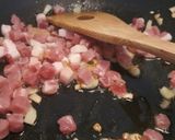 A picture of step 1 of Garganelli with asparagus and pancetta.