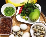 Hình bước làm 1 của món Bánh tráng trộn vịt lộn nướng muối ớt