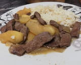 Foto del paso 8 de la receta: Hígado con manzana y arroz 🍏