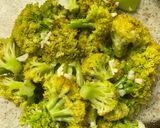 A picture of step 2 of Broccoli mozzarella casserole....my way 🥘 🥦 🧀.