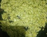A picture of step 6 of Spinach rice wth potato kofta curry and Naan.