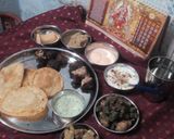 A picture of step 55 of Navratri thali.