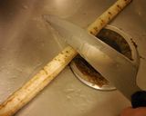 A picture of step 2 of Kinpira Gobo (burdock and carrot kinpira).