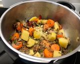 A picture of step 2 of Vegetarian Lentil Stew with Ginger, Turmeric, and Cilantro 🌿.