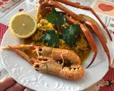 Foto del paso 8 de la receta: Arroz con cuerpos de centollo o cangrejo, cigalas, almejas y calamar