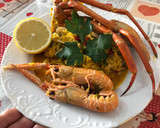 Foto del paso 8 de la receta: Arroz con cuerpos de centollo o cangrejo, cigalas, almejas y calamar