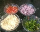 A picture of step 1 of Gram flour chilla.