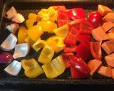 A picture of step 4 of #nationalcurryweek 🍠 Sweet potato and vegetable pathia.