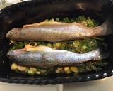 Une image de l'étape 8 de Truites aux oignons nouveaux,pignons de pin et citron confit.