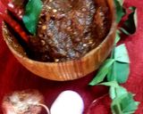 A picture of step 6 of MULAKU CHAMMANTHI(spicy red chilli chutney).
