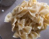 A picture of step 1 of Chicken, Tomato and Mushroom Pasta, in Honey, Lemon and Whole Grain Mustard dressing.