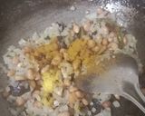 A picture of step 2 of Roti chivda (leftover chapati chura).