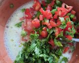 A picture of step 4 of Masala Breakfast Omelette with sauted vegetable.