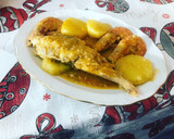 Foto del paso 9 de la receta: Rape en salsa con gambones y patata panadera