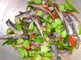 Tumis ikan asin rebus+pete