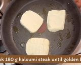 A picture of step 4 of Haloumi burger.