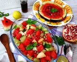 A picture of step 4 of Summer Fruit Salad with Grilled Muskmelon and Watermelon.