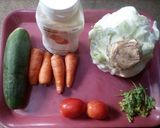 A picture of step 3 of Chicken Chakalaka,white rice and Rainbow Salad.