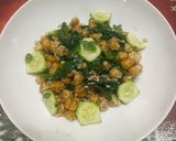 A picture of step 7 of Chickpea Salad with Greens and Tahini Sauce.