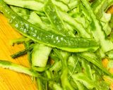 A picture of step 1 of Stir fried Ridge gourd peels.