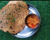 A picture of step 3 of Marwadi Bajra Methi Roti.