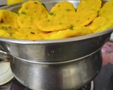 A picture of step 2 of Nivgarya (steamed rice flour puri).
