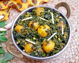 A picture of step 8 of Lasooni Aloo Methi.
