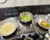 A picture of step 3 of Fussilli Arrabiata with Broccoli and Mushroom.