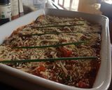 A picture of step 5 of Brinjal and babymarrow lasagne.