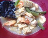 Foto langkah ke 8 dari resep Kuah santan tahu Tempe udang plus Kacang panjang.
