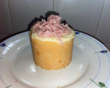 Foto del paso 6 de la receta: Volcán de patata con lava de queso y virutas de jamón