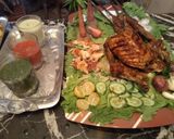 A picture of step 6 of Sizzling Bar b que platter, Bandoo Khan parathe, sauce & salad.