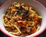 Foto del paso 3 de la receta: Espagueti con verduras y carne molida, sencillo y delicioso