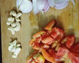 A picture of step 1 of Paneer lababdar.