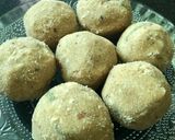 A picture of step 7 of Churma (pachdhari)laddu.